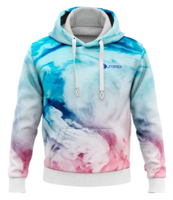POLERON CON CAPUCHA BLANCO - ROSADO - AZUL - EFECTO HUMO COD: 0016 .
