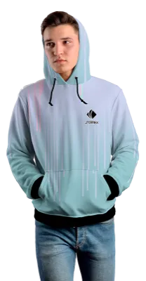 Poleron Con Capucha Cod 0063 POLERA DEGRADE DE ROSA - TURQUESA - LINEAS .