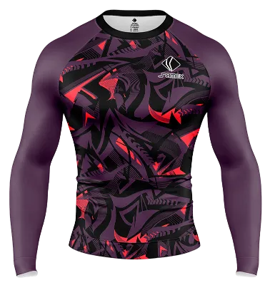 POLERA DE COMPRESIÓN CAMISETA DE COMPRESION ARSENAL 2022 CONCEPT NEGRO ROJO - MORADO - FIGURAS COD: 0003 .