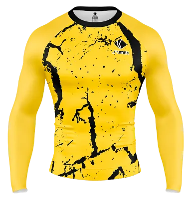 POLERA DE COMPRESIÓN CAMISETA DE COMPRESION BORUSSIA-2021-22 CONCEPT AMARILLO - NEGRO - LINEAS COD: 0012 .
