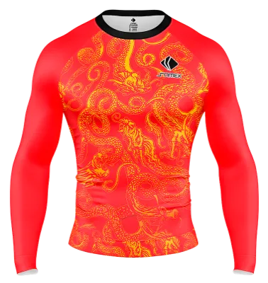 POLERA DE COMPRESIÓN CAMISETA DE COMPRESION DRAGON CONCEPT 2023 ROJO - AMARILLO - DRAGON COD: 0020 .