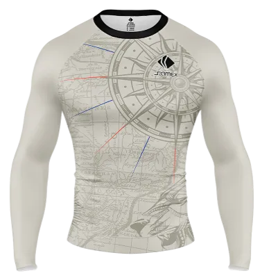 POLERA DE COMPRESIÓN CAMISETA DE COMPRESION FORTALEZA LA DORADA LIBERTADORES BEIGE- PLOP - LEÓN- MAPA- BRUJULA COD: 0022 .