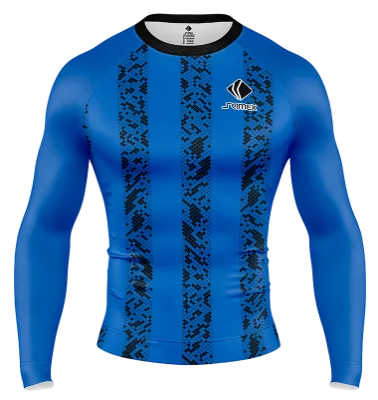 POLERA DE COMPRESIÓN CAMISETA DE COMPRESION INTER MILAN 2021-22 PREDICCIÓN AZUL - NEGRO - FRANJAS COD: 0027 .