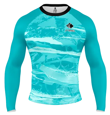 POLERA DE COMPRESIÓN CAMISETA DE COMPRESION LIVERPOOL SUPLENTE 2020-2021 CELESTE - BLANCO - TEXTURA COD: 0032 .