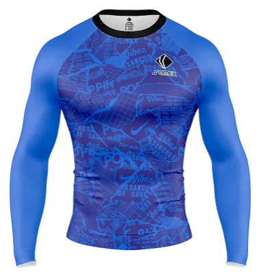POLERA DE COMPRESIÓN CAMISETA DE COMPRESION NIKE FC SANCHO AZUL - CELESTE- LETRAS COD: 0037 .