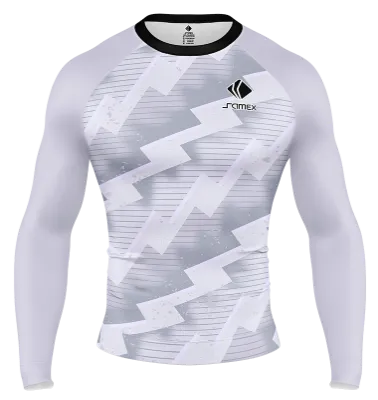 POLERA DE COMPRESIÓN CAMISETA DE COMPRESION PATTERN FOOTBALL CONCEPR 2022-23 NEGRO- BLANCO - PLOMO- LINEAS COD: 0039 .