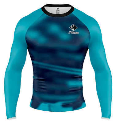 POLERA DE COMPRESIÓN CAMISETA DE COMPRESION RB LEIPZIG 2020-21 THIRD CONCEPT AZUL - TURQUESA - TEXTURA COD: 0041 .