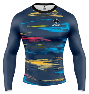 POLERA DE COMPRESIÓN CAMISETA DE COMPRESION RB LEIPZIG 2021-22 AWAY THIRD AZUL - CELESTE - ROSADO - AMARILLO COD: 0042 .