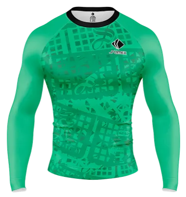 POLERA DE COMPRESIÓN CAMISETA DE COMPRESION SANTOS LAGUNA 20-21 ALTERNO VERDE - TEXTURA COD: 0047 .