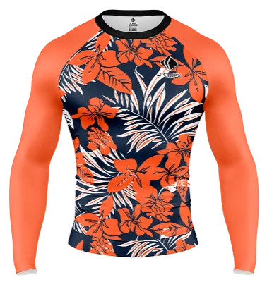 POLERA DE COMPRESIÓN CAMISETA DE COMPRESION TIGRES DE QUINTANA FLORAL KIT 2022 AZUL - NARANJA - BLANCO - FLORES COD: 0049 .