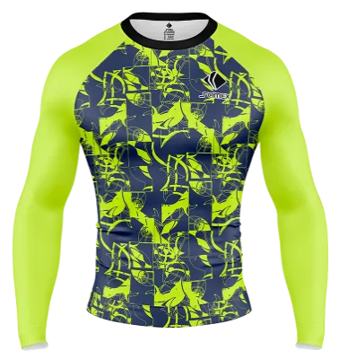 POLERA DE COMPRESIÓN CAMISETA DE COMPRESION TOTTENHAM ENTRENAMIENTO 2021-22 AZUL - VERDE LIMON COD: 0050 .