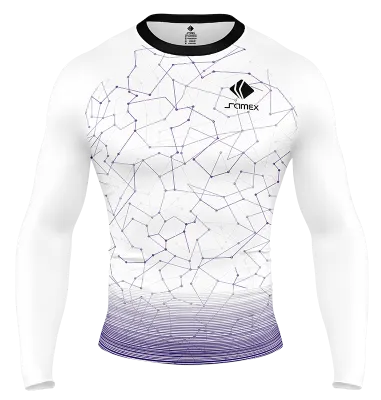 POLERA DE COMPRESIÓN CAMISETA DE COMPRESION UNIVERSITARIO KIT ALZHEIMER DAY 2020 AZUL- BLANCO- LINEAS COD: 0052 .
