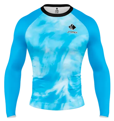 POLERA DE COMPRESIÓN CAMISETA DE COMPRESION ADIDAS CELESTE- BLANCO COD: 0054 .