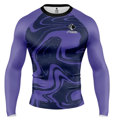 POLERA DE COMPRESIÓN CAMISETA DE COMPRESION ADIDAS AZUL - MORADO - TEXTURA COD: 0057 .