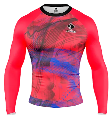 POLERA DE COMPRESIÓN CAMISETA DE COMPRESION AJAX _ BAYERN DE MUNCHEN DESINGS CONCEPT 2023 AZUL - ROJO - LINEAS COD: 0058 .