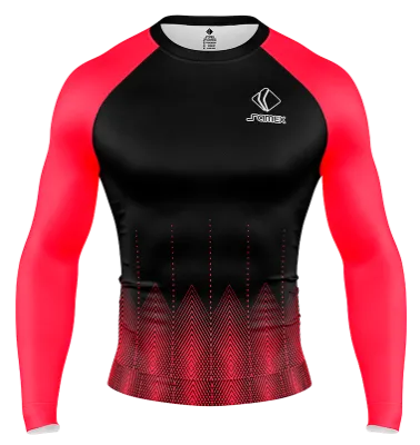 POLERA DE COMPRESIÓN CAMISETA DE COMPRESION BARCELONA VILLARREAL C.F. TERCERA 2018-2019 ROJO- NEGRO ROMBOS COD: 0062 .