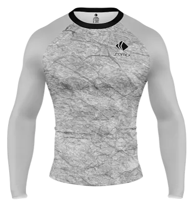 POLERA DE COMPRESIÓN CAMISETA DE COMPRESION LA CALERA 2021 PLOMO - BLANCO COD: 0072 .