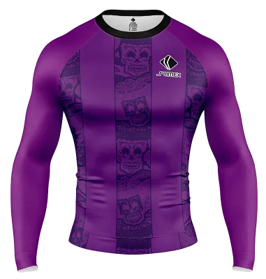 POLERA DE COMPRESIÓN CAMISETA DE COMPRESION QUERETARO MORADO - CALAVERAS COD: 0073 .