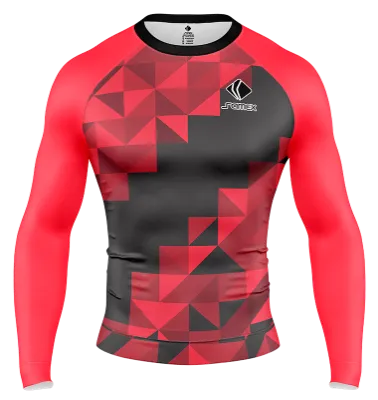 POLERA DE COMPRESIÓN CAMISETA DE COMPRESION BELGICA EDITION 2018 I ROJO - NEGRO - ROMBOS COD: 0078 .