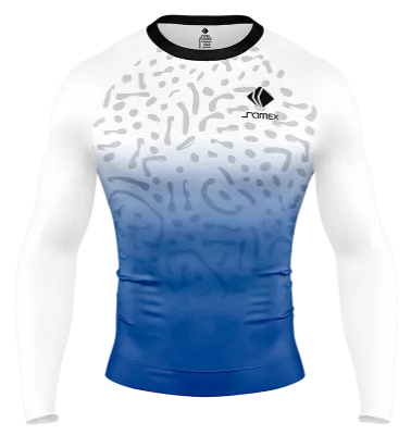POLERA DE COMPRESIÓN CAMISETA DE COMPRESION COSTA RICA BLANCO - AZUL - TEXTURA COD: 0079 .