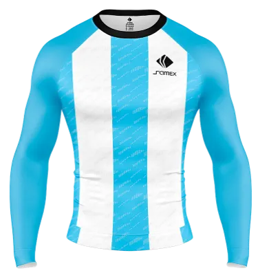 POLERA DE COMPRESIÓN CAMISETA DE COMPRESION ARGENTINA 2022 AZUL - BLANCO COD: 0088 .