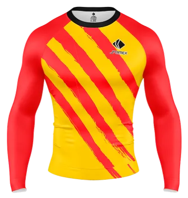 POLERA DE COMPRESIÓN CAMISETA DE COMPRESION NIKE BARCELONA 2019-2020 AMARILLO - ROJO - FRANJAS COD: 0097 .