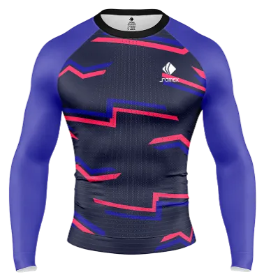 POLERA DE COMPRESIÓN CAMISETA DE COMPRESION NIKE FC BARCELONA AZUL - FUCSIA - LINEAS COD: 0098 .