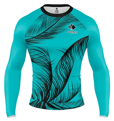 POLERA DE COMPRESIÓN CAMISETA DE COMPRESION NIKE BARCELONA TURQUESA - HOJAS COD: 0099 .