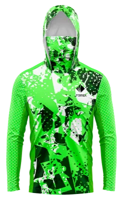 POLERON PESCA ESTAMPADO ABSTRACTO VERDE LIMON CON VERDE cod: 0009 .
