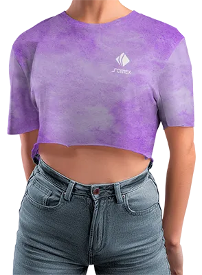 CROP TOP PERSONALIZADO CROP TOP MORADO - BLANCO - ESTAMPADO TIE DYE COD: 0001 .