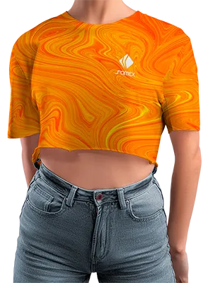 CROP TOP PERSONALIZADO CROP TOP AMARILLO - NARANJA - MARMOL COD: 0002 .
