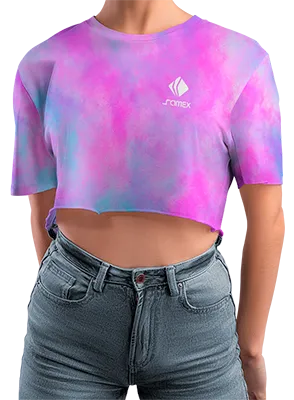 CROP TOP PERSONALIZADO CROP TOP MORADO - ROSADO -CELESTE - ESTAMPADO TIE DYE COD: 0009 .