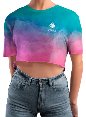 CROP TOP PERSONALIZADO CROP TOP VERDE - AZUL - ROSADO - ESTAMPADO TIE DYE COD: 0010 .