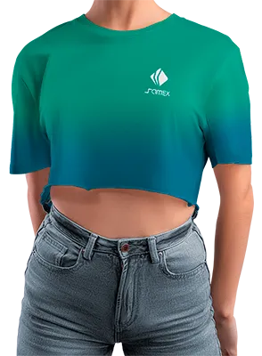 CROP TOP PERSONALIZADO CROP TOP VERDE - AZUL -DEGRADADO COD: 0011 .