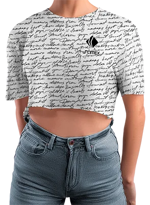 CROP TOP PERSONALIZADO CROP TOP BLANCO - NEGRO - LETRAS COD: 0017 .