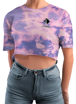CROP TOP PERSONALIZADO CROP TOP MORADO - ROSADO - ESTAMPADO TIE DYE COD: 0037 .