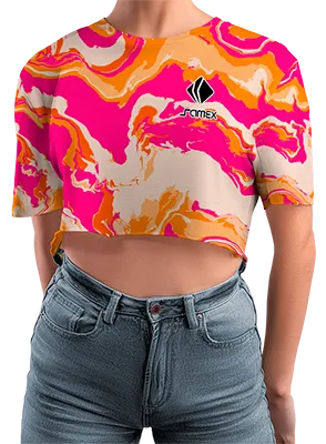 CROP TOP PERSONALIZADO CROP TOP ROSADO - ANARANJA - CREMA - MARMOL COD: 0038 .