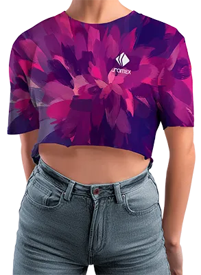CROP TOP PERSONALIZADO CROP TOP MORADO - ROSADO - PINCELADAS COD: 0039 .