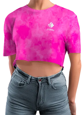 CROP TOP PERSONALIZADO CROP TOPESTAMPADO TIE DYE ROSADO COD: 0041 .