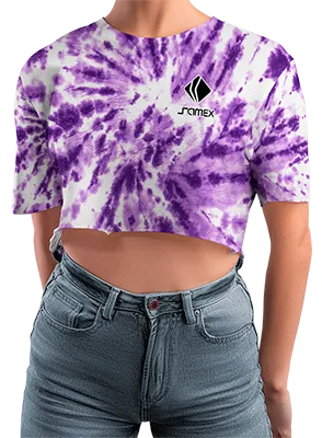 CROP TOP PERSONALIZADO CROP TOP MORADO - BLANCO - ESTAMPADO TIE DYE COD: 0045 .