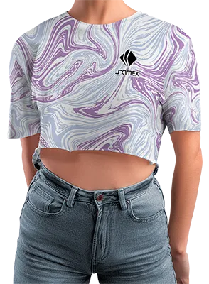CROP TOP PERSONALIZADO CROP TOP BLANCO - MORADO - GRIS - MARMOL COD: 0047 .