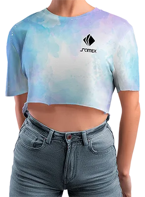 CROP TOP PERSONALIZADO CROP TOP BLANCO - CELESTE - MORADO - ESTAMPADO TIE DYE COD: 0054 .