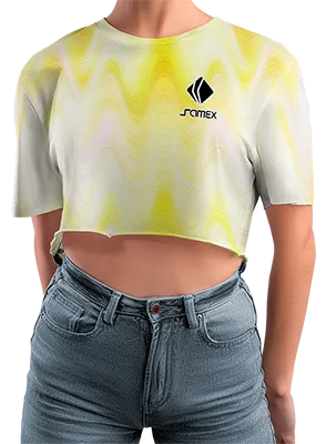 CROP TOP PERSONALIZADO CROP TOP BLANCO - AMARILLO - ESTAMPADO TIE DYE COD: 0057 .