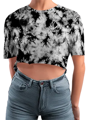 CROP TOP PERSONALIZADO CROP TOP GRIS - NEGRO - ESTAMPADO TIE DYE COD: 0058 .
