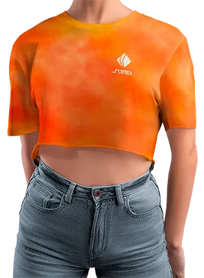 CROP TOP PERSONALIZADO CROP TOP ETSAMPADO TIE DYE NARANJA COD: 0059 .