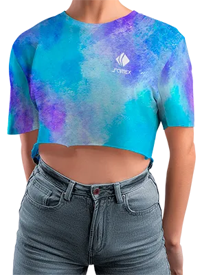 CROP TOP PERSONALIZADO CROP TOP AZUL - CELESTE - ESTAMPADO TIE DYE COD: 0063 .