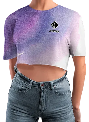 CROP TOP PERSONALIZADO CROP TOP BLANCO - MORADO - ROSADO - ESTAMPADO TIE DYE COD: 0067 .