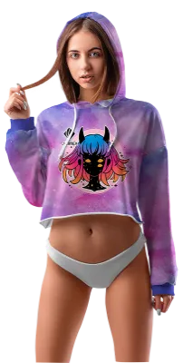 POLERA TOP CROP DAMA COD 0005 MORADO - ROSADO - ESTAMPADO TIE DYE - DIBUJO MAGICO.