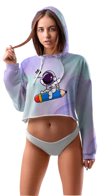 POLERA TOP CROP DAMA COD 0025 LILA - CELESTE - EFECTO HUMO - ASTRONAUTA.