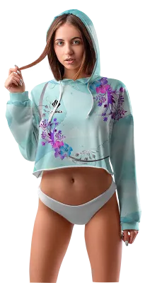 POLERA TOP CROP DAMA COD 0028 TURQUESA - ESTAMAPADO TIE DYE - FLORES.